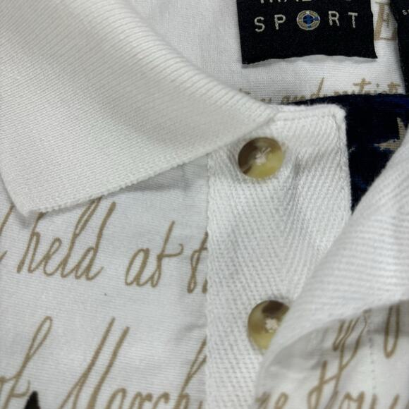 Cotton Traders Sport Polo Shirt MED Declaration Of Independence All Over Print - Picture 3 of 15